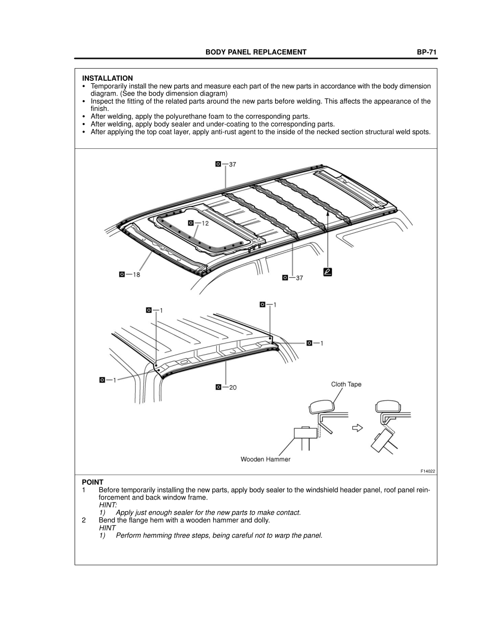PreView of : 2003-2008 TOYOTA 4Runner Repair Manual, Roof Panel (Assy) With Sun Roof-carownersmanuals2.com